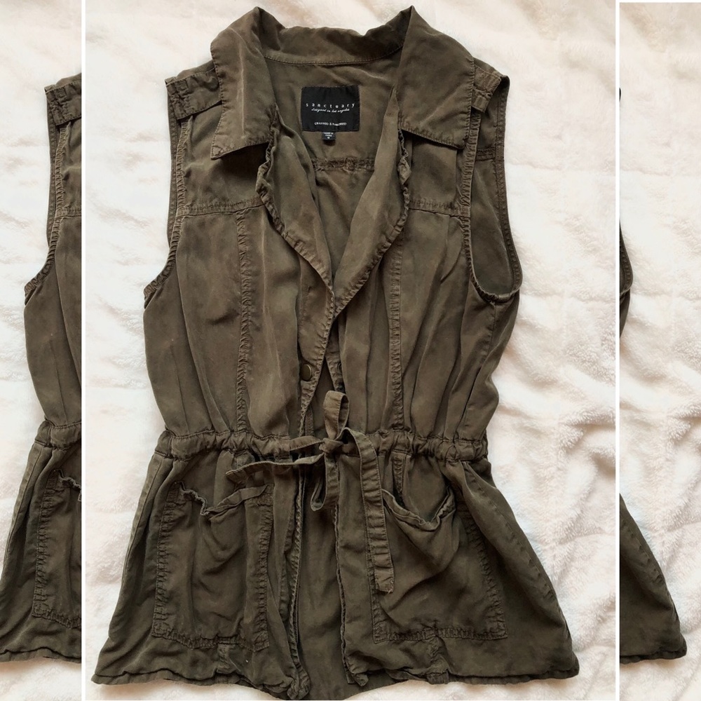 Army Green Drawstring Vest